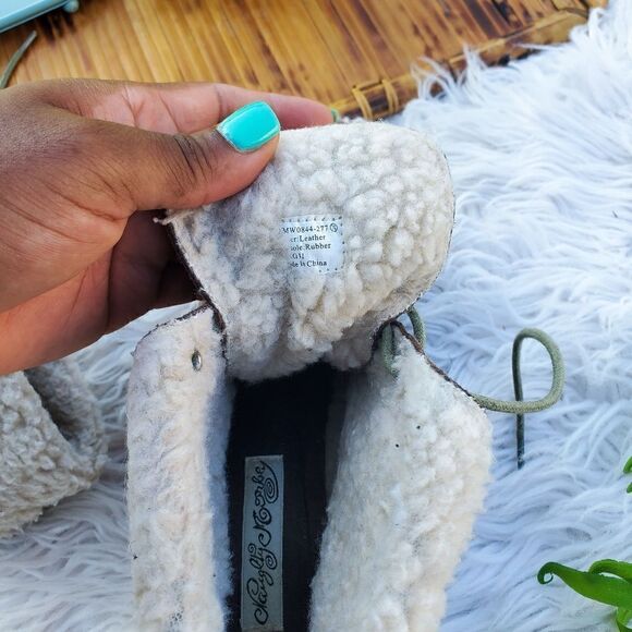 Naughty Monkey Taupe Suede Round Toe  Leather Fleece Foldover Wedge Heel Boots - Picture 7 of 12